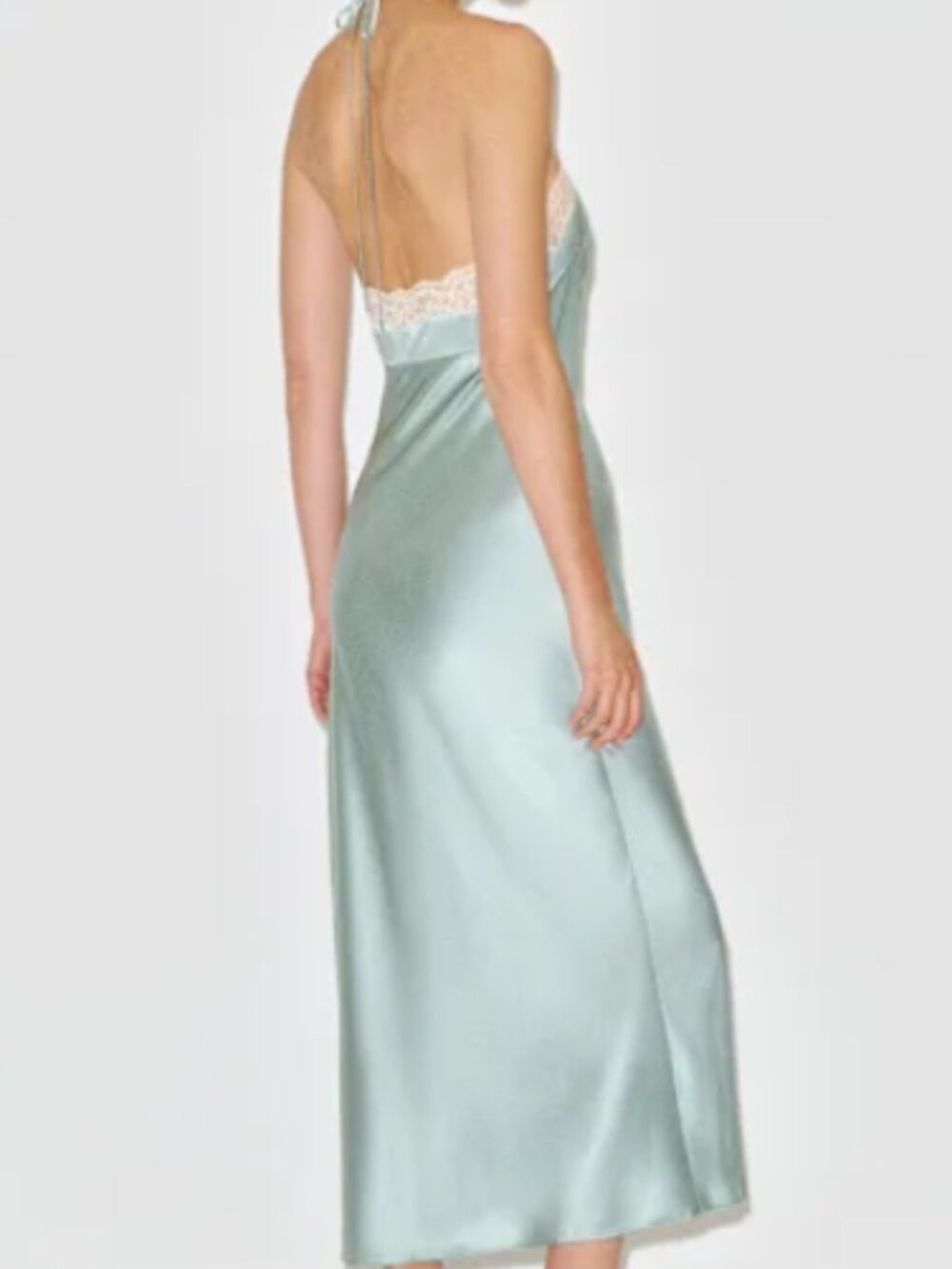 Reformation Aara Silk Dress Aquamarine S - Picture 4 of 7